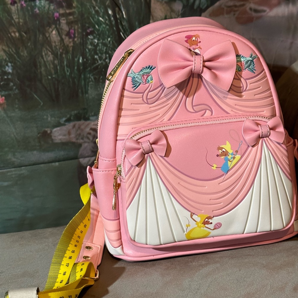 Cinderella anniversary loungefly  backpack limited edition pink dress bag nwt